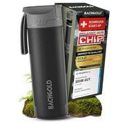 Bachgold Selfpress Botella con Filtro de Agua, Potabilizador, 500 ml, Negro