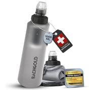 Bachgold® Squeeze Botella con Filtro de Agua - Filtro Agua Supervivencia Ultraligero | Potabilizador de Agua que Filtra Virus, Bacterias y Microplásticos | Outdoor (Blanco, 1000ml)