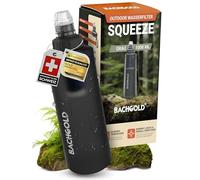 Bachgold® Squeeze Filtro Agua Supervivencia - Ultraligero Botella con Filtro de Agua (gris) con 500L Capacidad | Elimina Bacterias, Virus y Microplásticos | para Camping, Emergencia (Gris 1000ml)