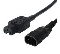 Bachmann 356.1258 3 m C14 Coupler C15 Coupler Black Power Cable - Power Cables (Male/Male, C14 Coupler, C15 Coupler, Straight, Straight, Black)