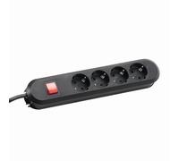 Bachmann 381.130K - Regleta con interruptor (4 enchufes, 1,5 m), color negro