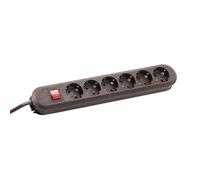Bachmann 381.450K Smart - Regleta con interruptor (6 enchufes Schuko, 1,5 m), color marrón