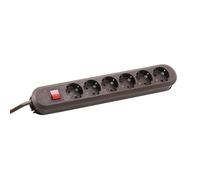 Bachmann 381.450K Smart - Regleta con interruptor (6 enchufes Schuko, 1,5 m), color marrón