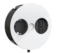 Bachmann 931.231 Twist Unidad de Toma de Corriente, Enchufe con Puesta a Tierra, 1x Cargador USB, Blanco Mate