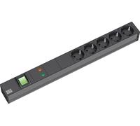 Bachmann - Base 19" 6 Toma schuko+Filtro Red Interruptor Verde Negro