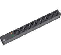 Bachmann - Base 19" 8 Toma schuko 1 protección sobretensión Negro