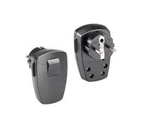 Bachmann - Clavija schuko con interruptor bipolar negro