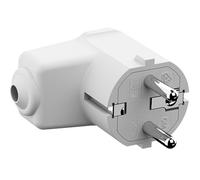 BACHMANN Conector acodado de montaje blanco, CEE 7/7 de 2 pines con protección de contacto
