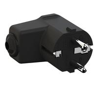 BACHMANN Conector acodado de montaje negro, CEE 7/7 de 2 pines con protección de contacto