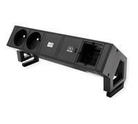 BACHMANN DESK2 2 x UTE 1 x USB C 30 W 1 x CM 0,2 m GST18 RAL9005