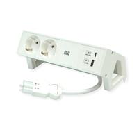 BACHMANN DESK2 GST18 - Cargador USB (Aluminio, 2 Unidades, 22 W, A&C, 0,2 m), Color Blanco