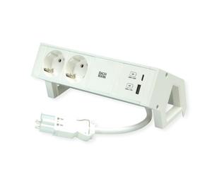 BACHMANN DESK2 GST18 - Cargador USB (Aluminio, 2 Unidades, 22 W, A&C, 0,2 m), Color Blanco