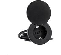 BACHMANN Enchufe empotrable + juego de cubierta, 1 enchufe negro con 3 anillos decorativos (negro, blanco y acero inoxidable) y cable de 2 m (solo profundidad de montaje de 45 mm)