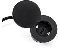 BACHMANN Enchufe empotrable + juego de cubiertas, PIX 1 enchufe negro con 2 anillos decorativos (negro, blanco) y cable GST de 0,2 m (solo 45 mm de profundidad de montaje)