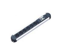 Bachmann PRIMO Aluminio Steckdosenleiste con RCD 6x Schutzkontakt 2m Cable Negro para Interior