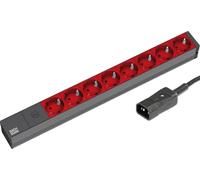 Bachmann - Regleta 19" 8xschukos Rojo +Fusible 10a