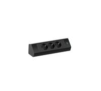 BACHMANN Regleta Casia 2 de 3 enchufes con Cable de 2 m para Montaje en Pared y Esquina en Cocina y Oficina, Color Negro 932.100 (con Revestimiento antihuellas)