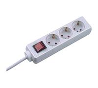 Bachmann selly steckdosenleiste 3x schutzkontakt schalter weiss 1,5m