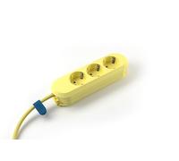 BACHMANN SMART 387.2704 - Regleta de 3 enchufes (cable de 1,5 m, práctico enrollador de cables y fijación mediante orificios para atornillar), color amarillo limón