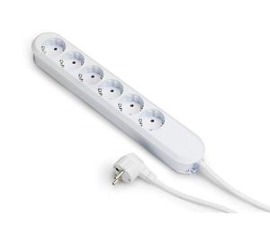 Bachmann Smart 6x230V 5M Cable Con Enchufe RA Blanco (Enchufe Europeo) - 381.249K