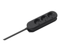 Bachmann smart steckdosenleiste 3x schutzkontakt schwarz 1,5m