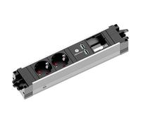 BACHMANN Step Aluminio 2xCEE7/3 1xCM 1xUSB Charger GST18