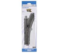 Bachmann Trains - E-Z Command DCC Equipped Turnout - Derecha - Pista E-Z de Plata de níquel con Plataforma Gris - Escala HO M