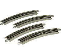 Bachmann Trenes Snap-Fit E-Z Pista níquel Plata Marcha atrás 18 "Radio Curved Track (4/Tarjeta)