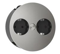 Bachmann TWIST 2S 2AC outlet(s) 2m Cromo base múltiple - Bases múltiples (Cromo, Negro, 115 x 40 mm, 2 m)