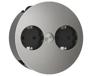 Bachmann TWIST 2S 2AC outlet(s) 2m Cromo base múltiple - Bases múltiples (Cromo, Negro, 115 x 40 mm, 2 m)