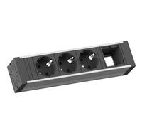 Bachmann VENID Interior 3salidas AC 0.2m Negro base múltiple - Bases múltiples (Interior, 0,2 m, 3 salidas AC, GST18, Tipo F, Negro)