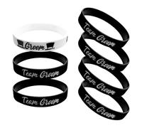 BachpartyGifts Regalos de propuesta de padrinos de boda, regalos de despedida de soltero, decoraciones para hombres, paquete de 7 pulseras de silicona (novio del equipo)