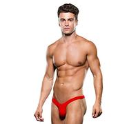 Baci Envy - Grande/extragrande microfibra rojo con cremallera cintura baja tanga