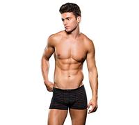 Baci Envy - Pequeño/Mediano de rayas de microfibra negro cintura baja Boxer