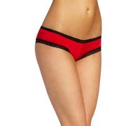 Baci Mujeres Corto de microfibra con el ajuste del cordón, Rojo/Negro, Grande