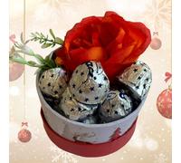 Baci Perugina - Idee Regalo Natale Naramaki - Uomo Donna - Scatola Cofanetto + 130gr Cioccolatini Baci Perugina Classico + Rosa Artificiale Pesca (NATALIZIO)