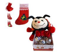 Baci Perugina - Regalo de Navidad - Mariquita + 3 besos de Perugia + 3 rosas artificiales + 1 sombrero de Papá Noel (mariquita)