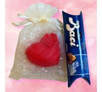 Baci Perugina - Regalo para Navidad 2024 - Tubo Perugina de 37,5 g + Corazón luminoso + Bolsa de organza
