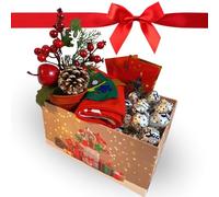 Baci Perugina Regalo Rectangular + 300g Chocolates Perugina + Calcetín de Navidad + Tarjeta de Felicitación + Planta de Navidad Artificial (Caja + Calcetín)- Navidad 2024