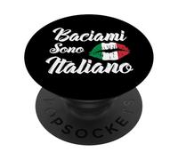 Baciami Sono Italiano Kiss Me Im Italia Italia Divertido PopSockets PopGrip Adhesivo