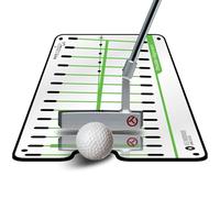 BACK 2 BASICS Golf Espejo de golf para práctica de putter, herramienta de alineación de doble cara, espejo de arco de postura de entrenamiento para hombres y mujeres, compacto y portátil, columpios de