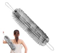 Back Exfoliator For Shower, 2 In 1 Shower Loofah, Body Cleaner With Rope Handles, Quick-Drying Puff Sponge For Dead Skin Removal, Deep Cleansing, 27x4In, Gray-Beige, 1 Pack