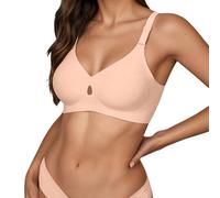 Back Fat - Brasier sin costuras acolchado push-up sin costuras con soporte, cobertura completa, sin aros, rosa, XL