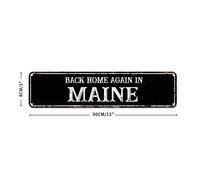Back Home Again in Maine Cartel de metal para decoración de pared de Maine State Decor Vintage Metal Tin Signs American State Home States Carteles de aluminio para lavandería, sala de estar, 12 x