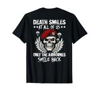 [Back] La Muerte sonríe a Todos Nosotros Solo la Sonrisa aerotransportada Camiseta