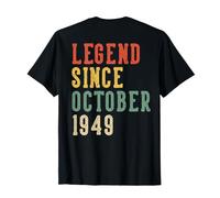 (Back) Leyenda Octubre 77 Cumpleaños 1949 Mujeres 77 Años Camiseta