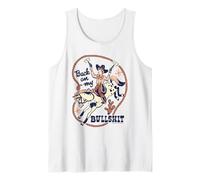 Back on My Bull Rodeo Cowboy Retro Vintage Funny Adult Humor Camiseta sin Mangas