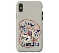 Back on My Bull Rodeo Cowboy Retro Vintage Funny Adult Humor Carcasa para iPhone X/XS