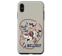 Back on My Bull Rodeo Cowboy Retro Vintage Funny Adult Humor Carcasa para iPhone XS Max
