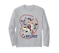 Back on My Bull Rodeo Cowboy Retro Vintage Funny Adult Humor Manga Larga